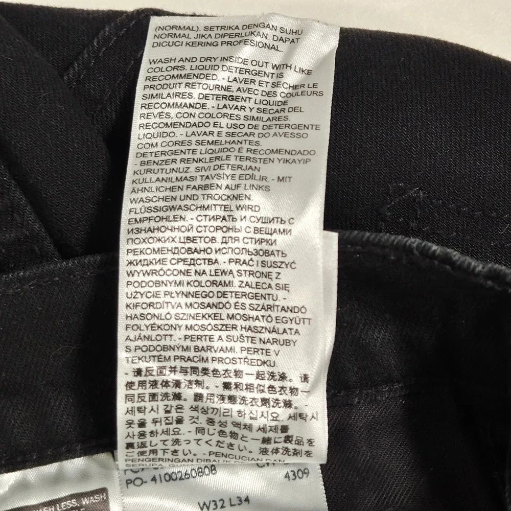 Levi's 508 Jeans Men's 32x34 Regular Taper Fit Black Dark Wash Denim Black Tab